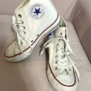Wedge white converse